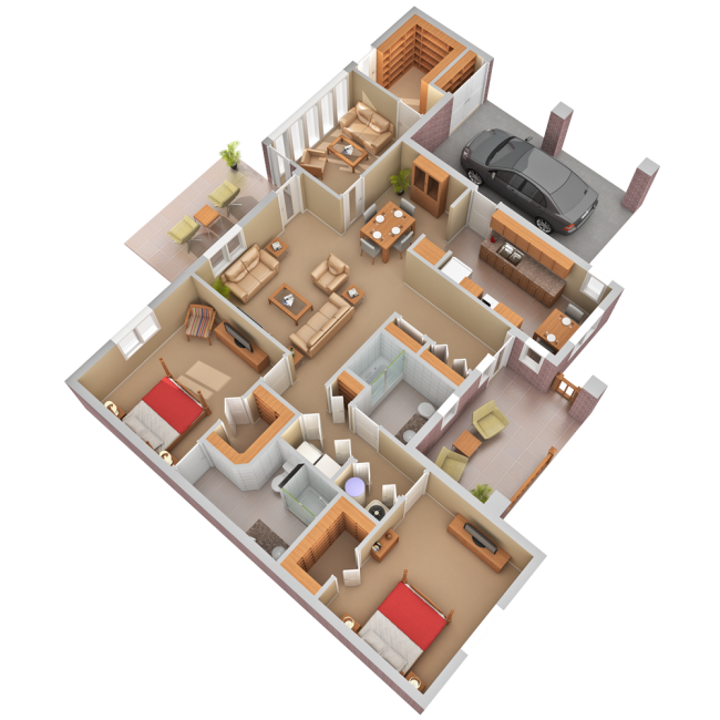 Cypress Villa - 2 bedroom floor plan